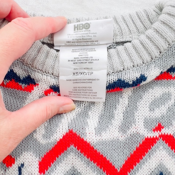 Game of Thrones Ugly Christmas Unisex Sweater XS Winter Dire Wolf Intarsia Knit - Picture 6 of 10